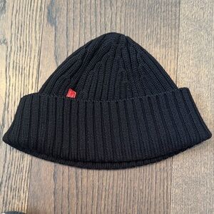 Prada Black Ribbed Knit Beanie 100% Wool